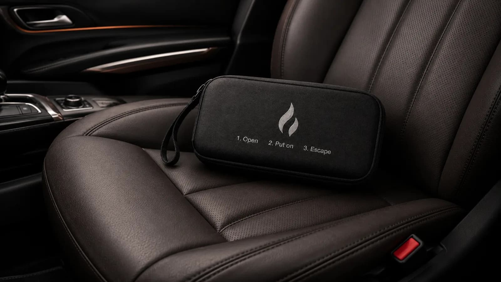 Protectionmask travel pack fitted in a vehicle